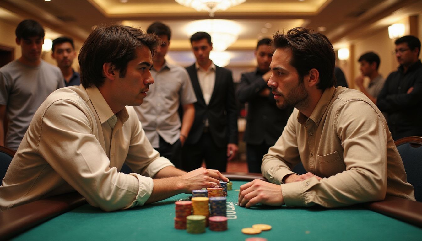 Intense poker game between Andrew Robl and Tom Dwan in Macau casino.